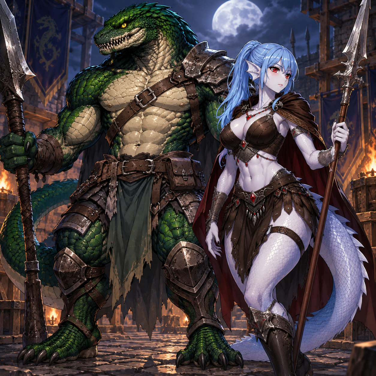 Male and female Lizardmen